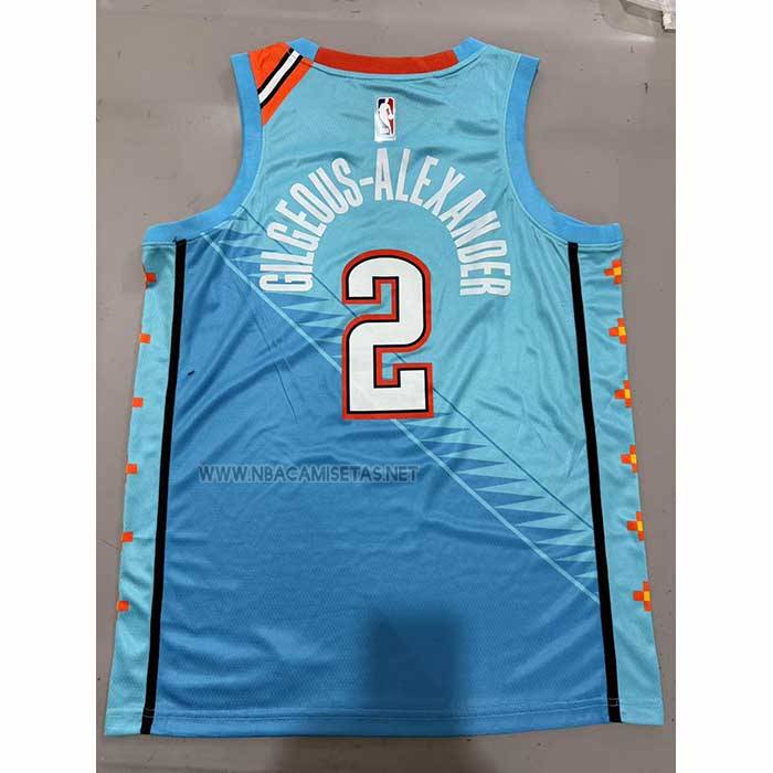 Camiseta Oklahoma City Thunder Shai Gilgeous Alexander NO 2 Ciudad 2018-19 Azul